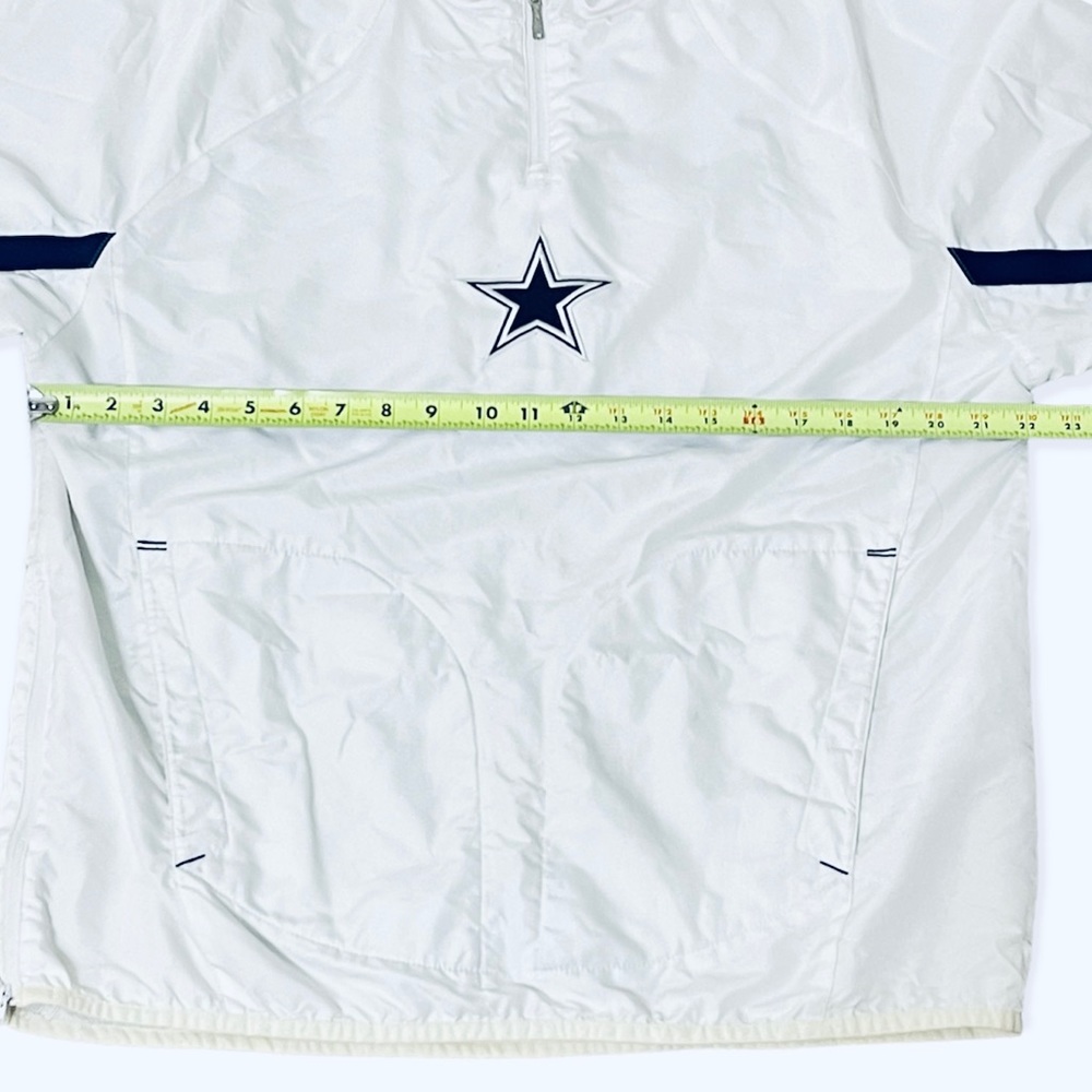 SOLD NFL Men's RBK Athletic Sideline Dallas Cowboys White/Navy Pull Over Jacket - Picture 11 of 11